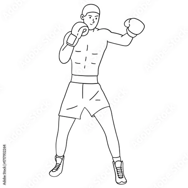 Obraz Man training boxing
