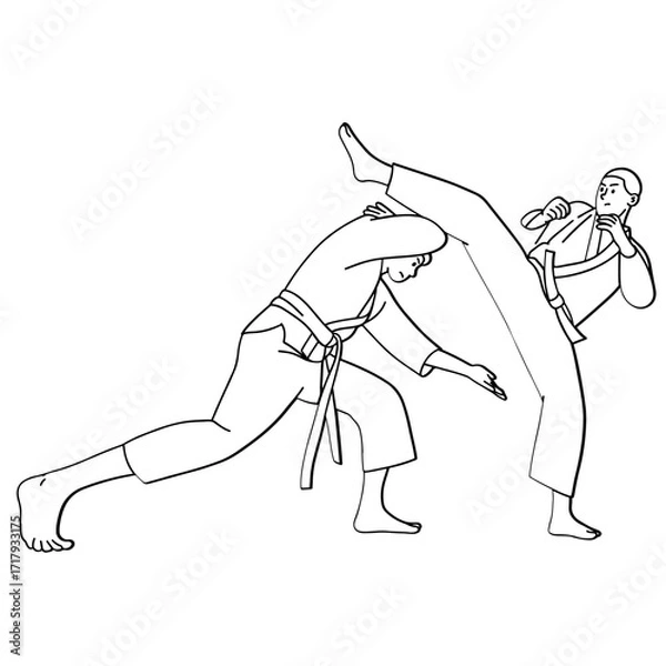 Fototapeta Fighting karate