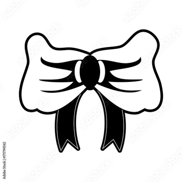 Fototapeta ribbon bow icon image vector illustration design  black and white