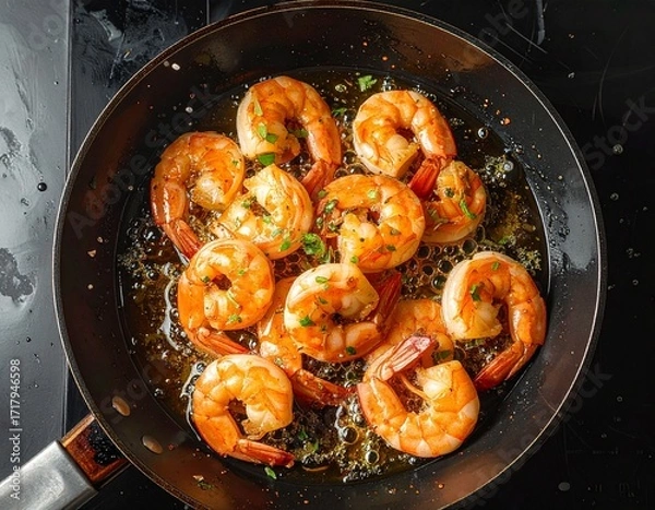 Obraz Generated image　調理中のエビの料理