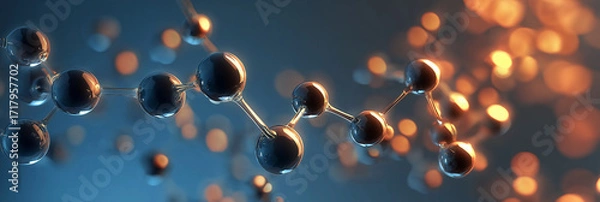 Fototapeta structure of an artificial food cluster, symbolizing technological innovation in chemical science. 