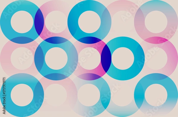 Fototapeta Geometric Seamless Pattern or Background in Geometric style. Colorful Backgrounds with Abstract Gradient Shapes. Swiss design. Vector template.