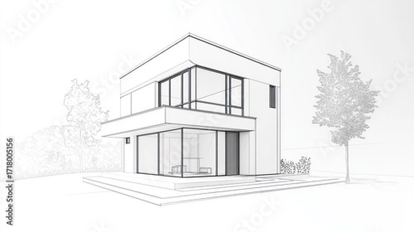 Obraz Modern house design sketch