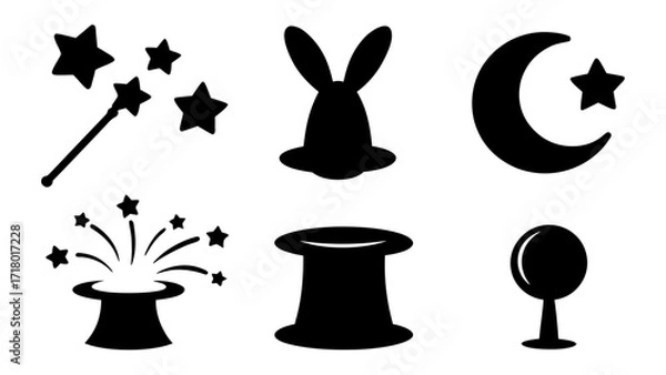 Fototapeta Assorted Black Silhouettes Representing Mystery, Wonder, and Enchantment