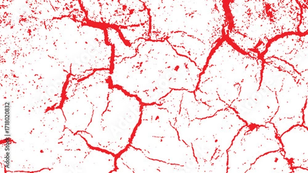 Fototapeta Ground Cracks and Sketch Crack Texture with Dry Soil Fractures, Transparent Cracked Terrain and Earthquake Surface Breaks Isolated on White Background, Old Dry Cracking Soil Vector Texture for Abstrac