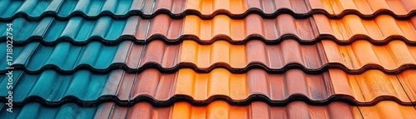 Obraz Solar Roof Tiles Durable and aesthetic tiles generating renewable energy while seamlessly blending into home design