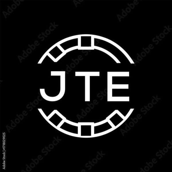 Fototapeta “Modern JTE  Monogram Logo Design, Sleek Minimalist Letter mark in Circle, JTE LATER LOGO, High-Contrast Branding Concept”. 
