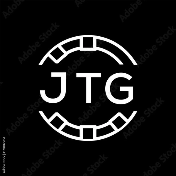 Fototapeta “Modern JTG  Monogram Logo Design, Sleek Minimalist Letter mark in Circle, JTG LATER LOGO, High-Contrast Branding Concept”. 
