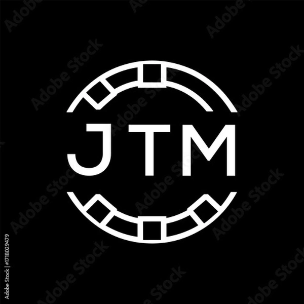 Fototapeta “Modern JM  Monogram Logo Design, Sleek Minimalist Letter mark in Circle, JM LATER LOGO, High-Contrast Branding Concept”. 
