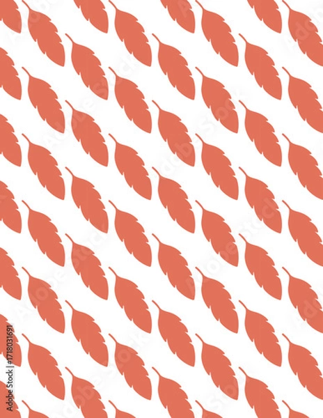 Obraz Seamless Leaf Pattern in Coral