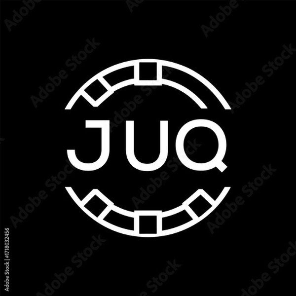 Fototapeta “Modern JUQ  Monogram Logo Design, Sleek Minimalist Letter mark in Circle, JUQ LATER LOGO, High-Contrast Branding Concept”. 
