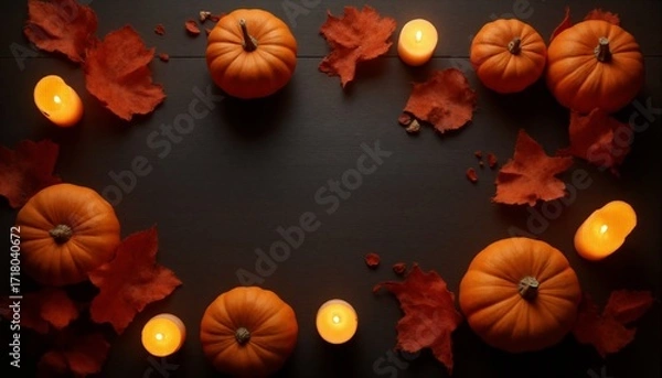 Obraz halloween background with pumpkins