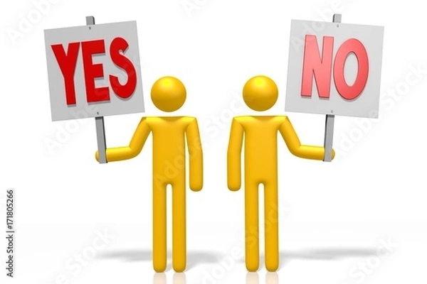 Obraz 3D yes or no concept