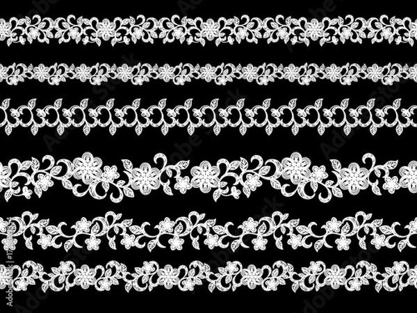 Obraz 花のレース_黒背景