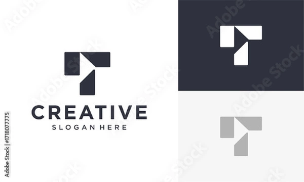 Fototapeta initial t vector logo	