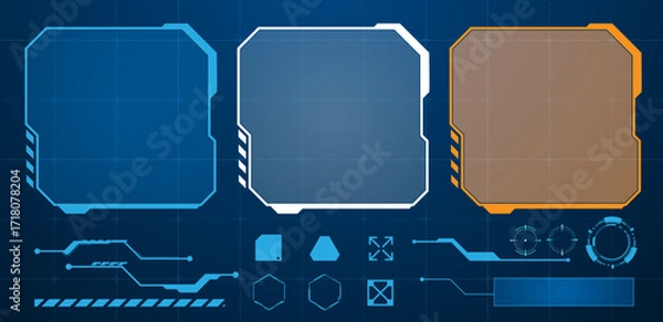 Fototapeta Futuristic touch screen of user interface. Vector illustration	