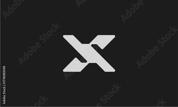 Fototapeta initial x vector logo