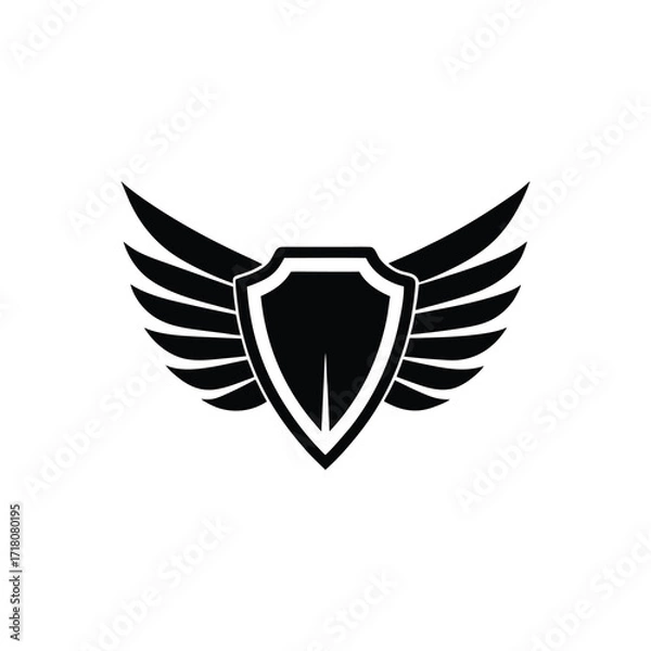 Fototapeta eagle shield with wings