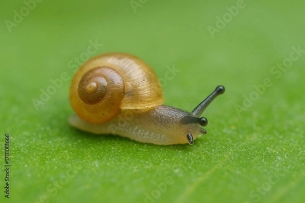 Obraz snail on a leaf