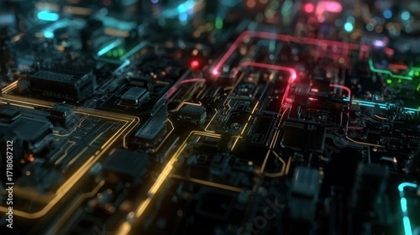 Fototapeta Circuit board technology design