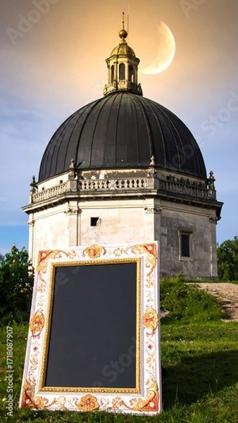 Obraz Dome, moon, blank frame