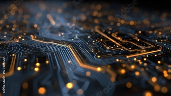 Fototapeta Circuit board technology close up