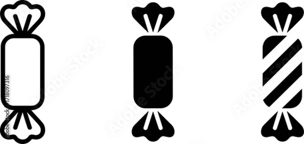 Fototapeta Candy Icons: Simple, stylized icons of wrapped candies.