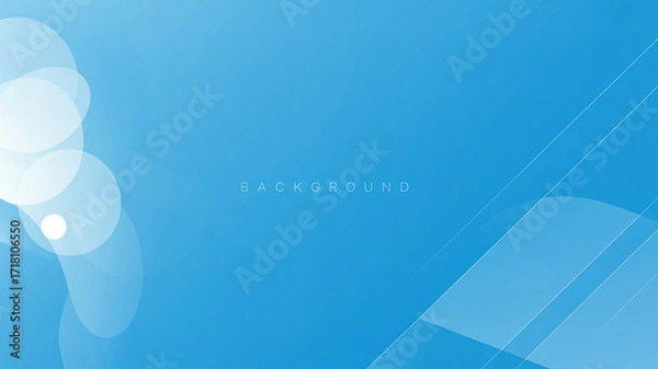 Fototapeta Abstract blue gradient background with white circles and lines image