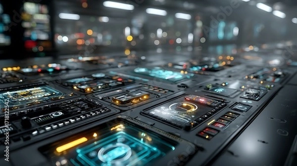 Fototapeta Futuristic user interface digital display high resolution picture