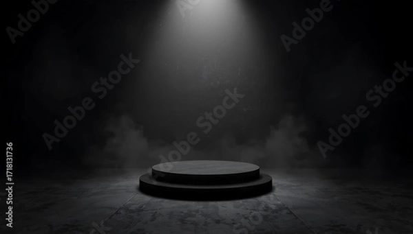 Fototapeta 3d podium for product display background with empty stage spotlight