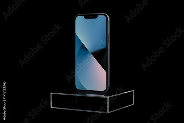 Obraz mobile phone  3d podium background  isolated