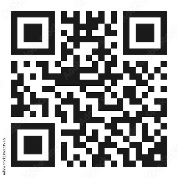 Fototapeta QR Code icon for smartphone scanning vector stock illustration