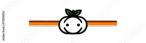 Fototapeta Simple white face with apple graphic