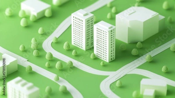 Fototapeta Cityscape model minimalist design