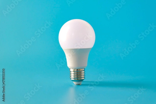 Fototapeta White LED light bulb on color background.