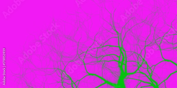 Fototapeta Lightning bolt. thunder lighting on pink bg. 3d illustration, lightning, storm, thunder set. Fantasia dark green tree abstract graphic minimal background.  3d illustration, lightning, storm, thunder 