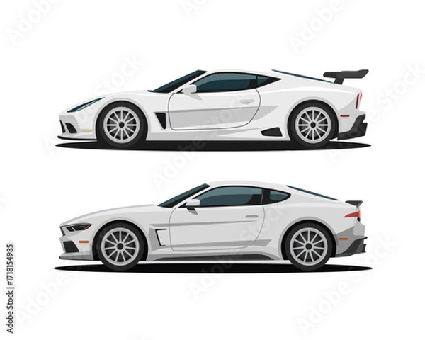 Obraz A Professional Automotive Wrap Design Featuring Sleek White Sports Cars
