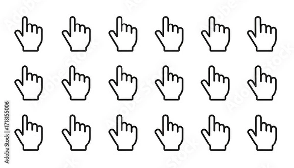 Fototapeta Hand Cursor Pointer Icon Set.