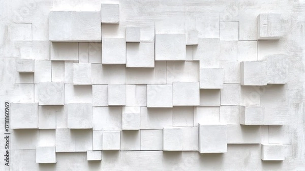 Fototapeta Abstract white cubes background