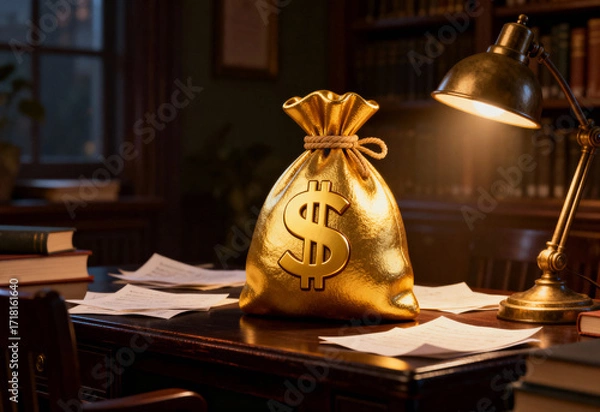 Fototapeta Wealth management strategies for financial success office setting image of investment professional environment close-up view