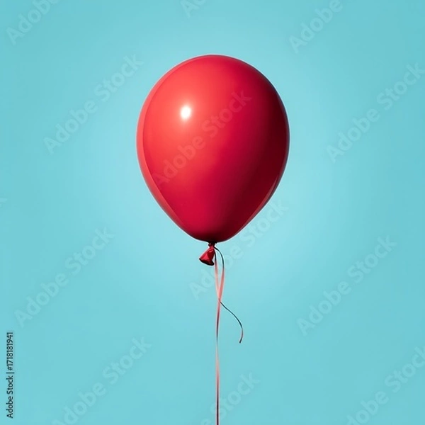 Obraz red balloon on a blue background 
