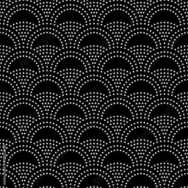 Fototapeta Black and white background. Modern geometric texture. Dotted grid.