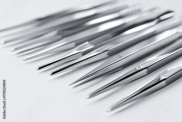 Obraz Sleek Silver Tweezers: Close-up of Precision Instruments