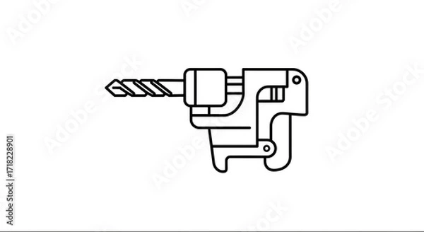 Fototapeta Drill guide in simple line drawing style for winter wear  