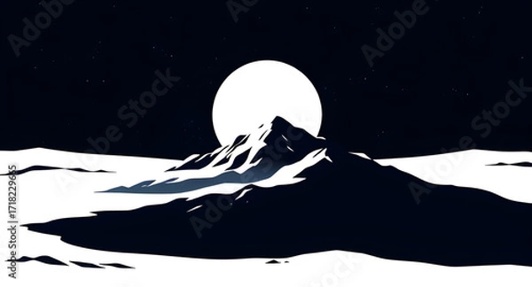 Fototapeta full moon background, night clouds with moon, dreamy night sky, night sky illustration, cartoon sky with stars, magical night background, moonlight cartoon, twilight sky cartoon, cartoon galaxy backgr