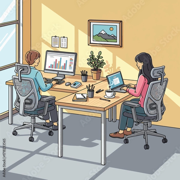 Obraz Adobe Illustrator Artwork Typing Computer In Room