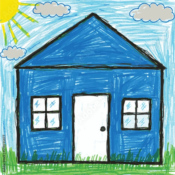 Fototapeta house in the grass