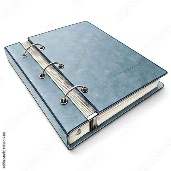 Fototapeta A ring binder file shown on a white background, used for organizing and securely storing punched