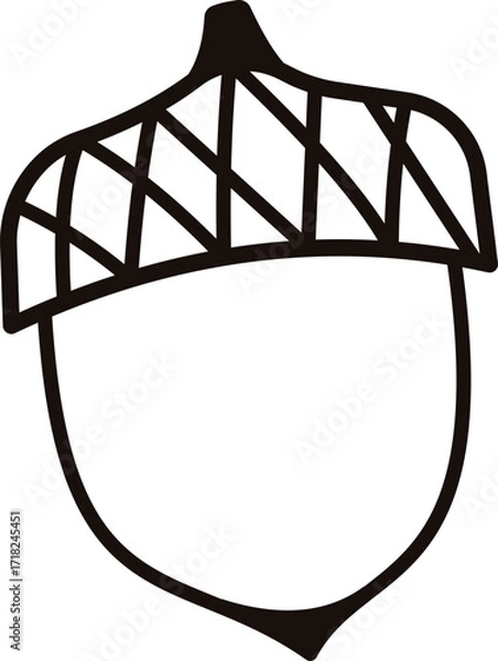 Fototapeta Doodle acorn icon, Acorn Outline Illustrations .Hand Drawn Black Vector 