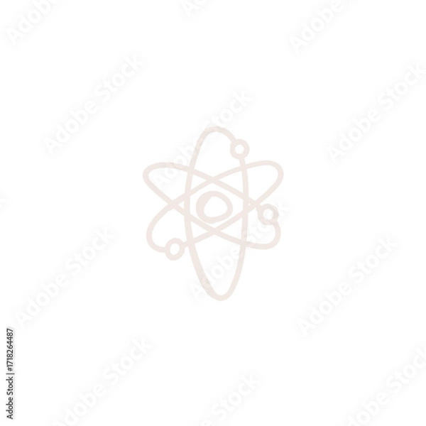 Fototapeta Simple hand drawn sketch of an atomic structure model.